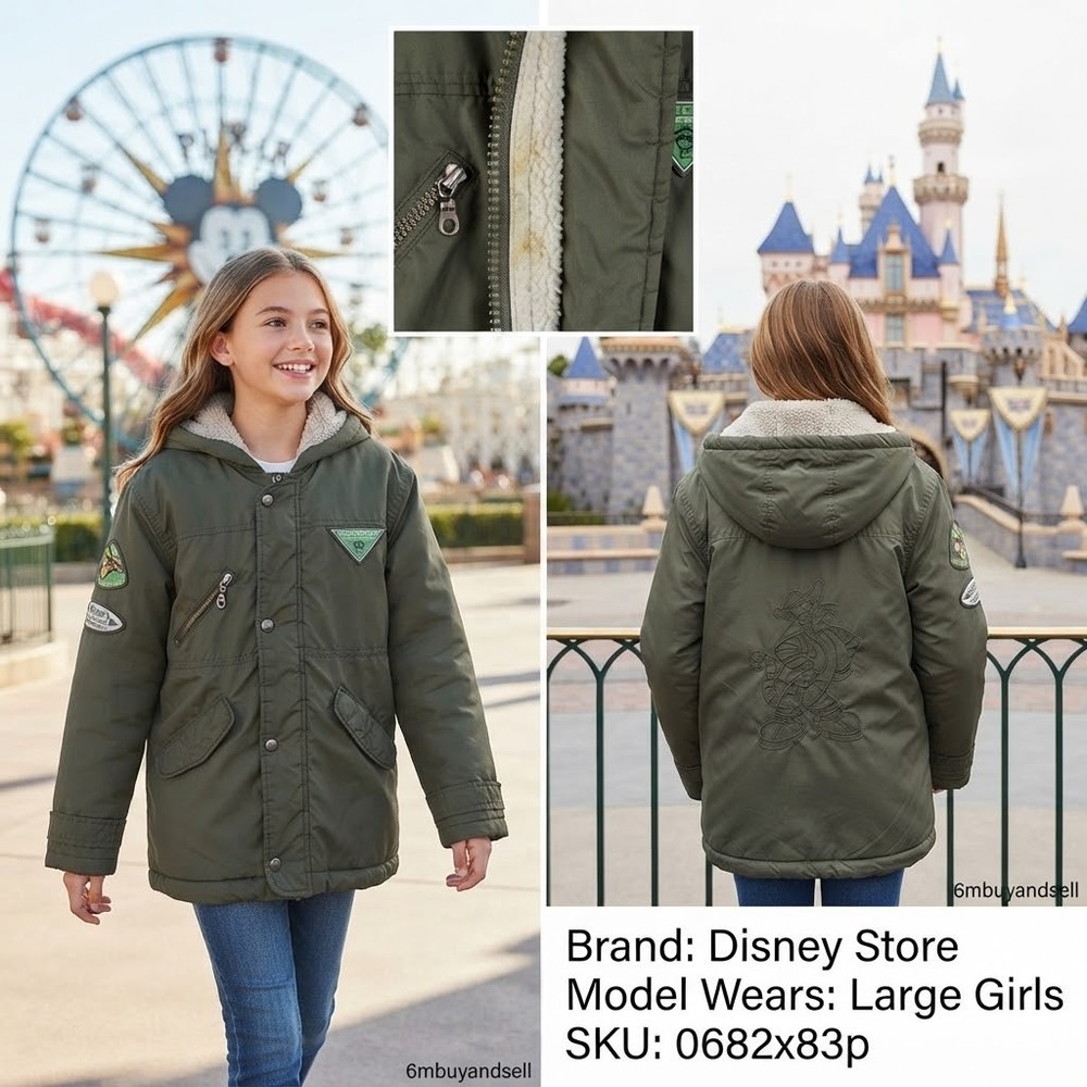 Vintage Disney Store Tigger Exploration Generation Parka Jacket Green Large